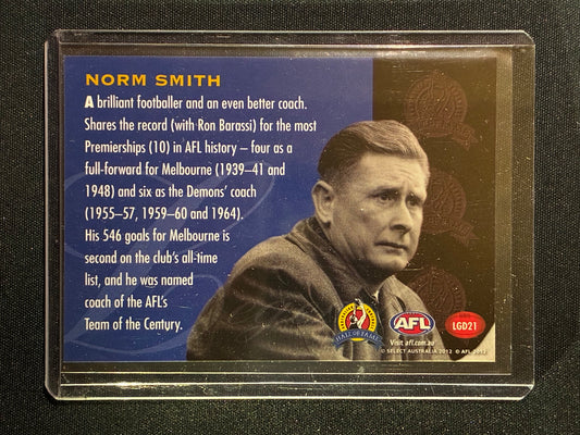 2012 Select Eternity NORM SMITH Legends Hall of Fame #21