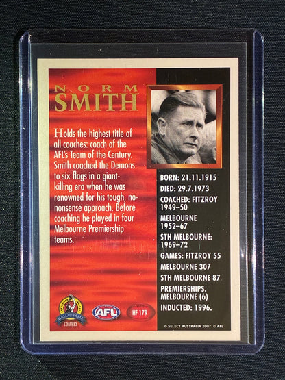 2007 Select Supreme NORM SMITH Hall of Fame Base #179