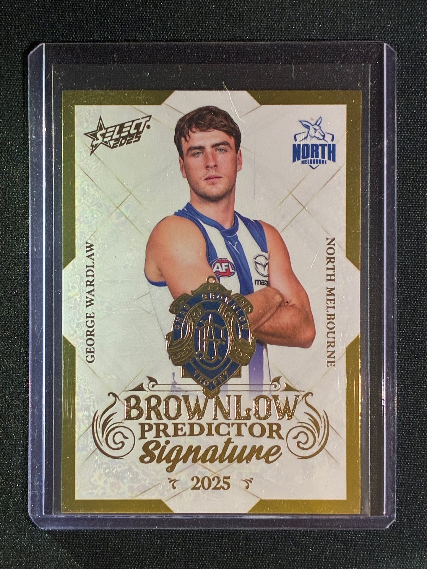 2025 Select Footy Stars GEORGE WARDLAW Brownlow Predictor Signature Gold 148/220 #59