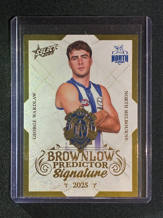 2025 Select Footy Stars GEORGE WARDLAW Brownlow Predictor Signature Gold 148/220 #59