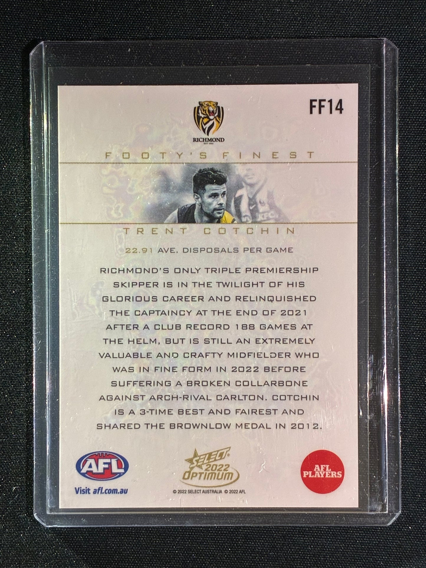 2022 Select Optimum TRENT COTCHIN Footy's Finest Silver 56/80 #14