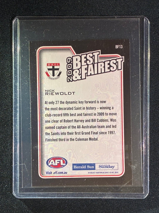 2010 Herald Sun AFL NICK RIEWOLDT 2009 Best & Fairest Gold #13