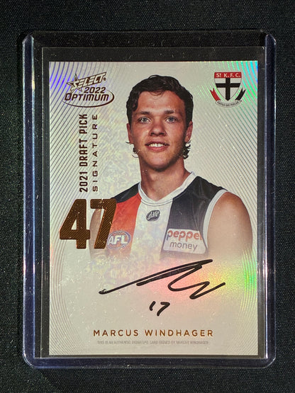 2022 Select Optimum MARCUS WINDHAGER 2021 Draft Pick Signature Copper Bronze 053/170 #47