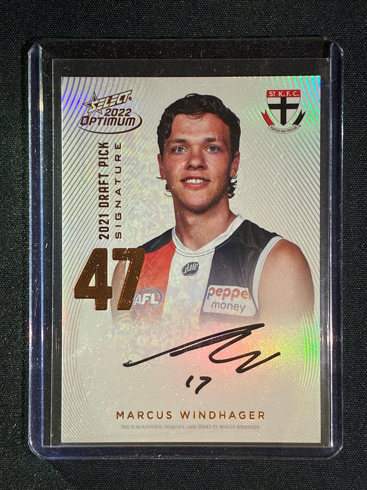 2022 Select Optimum MARCUS WINDHAGER 2021 Draft Pick Signature Copper Bronze 053/170 #47