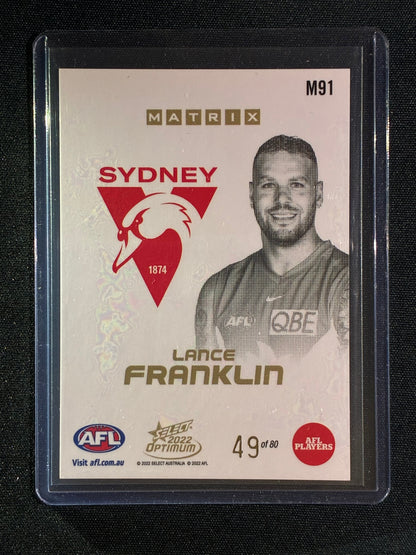 2022 Select Optimum LANCE BUDDY FRANKLIN Matrix Platinum Portraits 49/80 #91