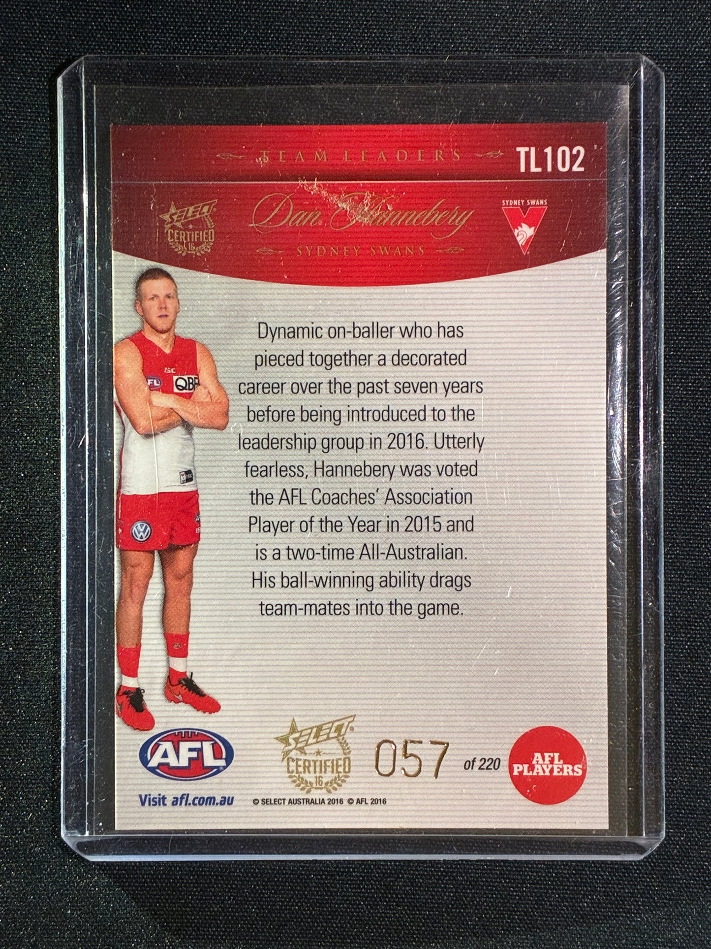 2016 Select Certified DAN HANNEBERY Team Leaders 057/220 #102