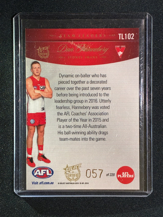 2016 Select Certified DAN HANNEBERY Team Leaders 057/220 #102