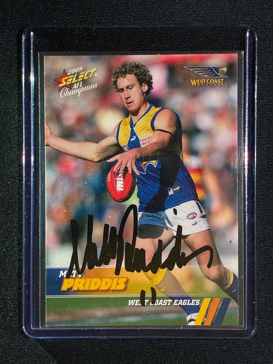 2008 Select Champions MATT PRIDDIS Base Signature Auto IP #179