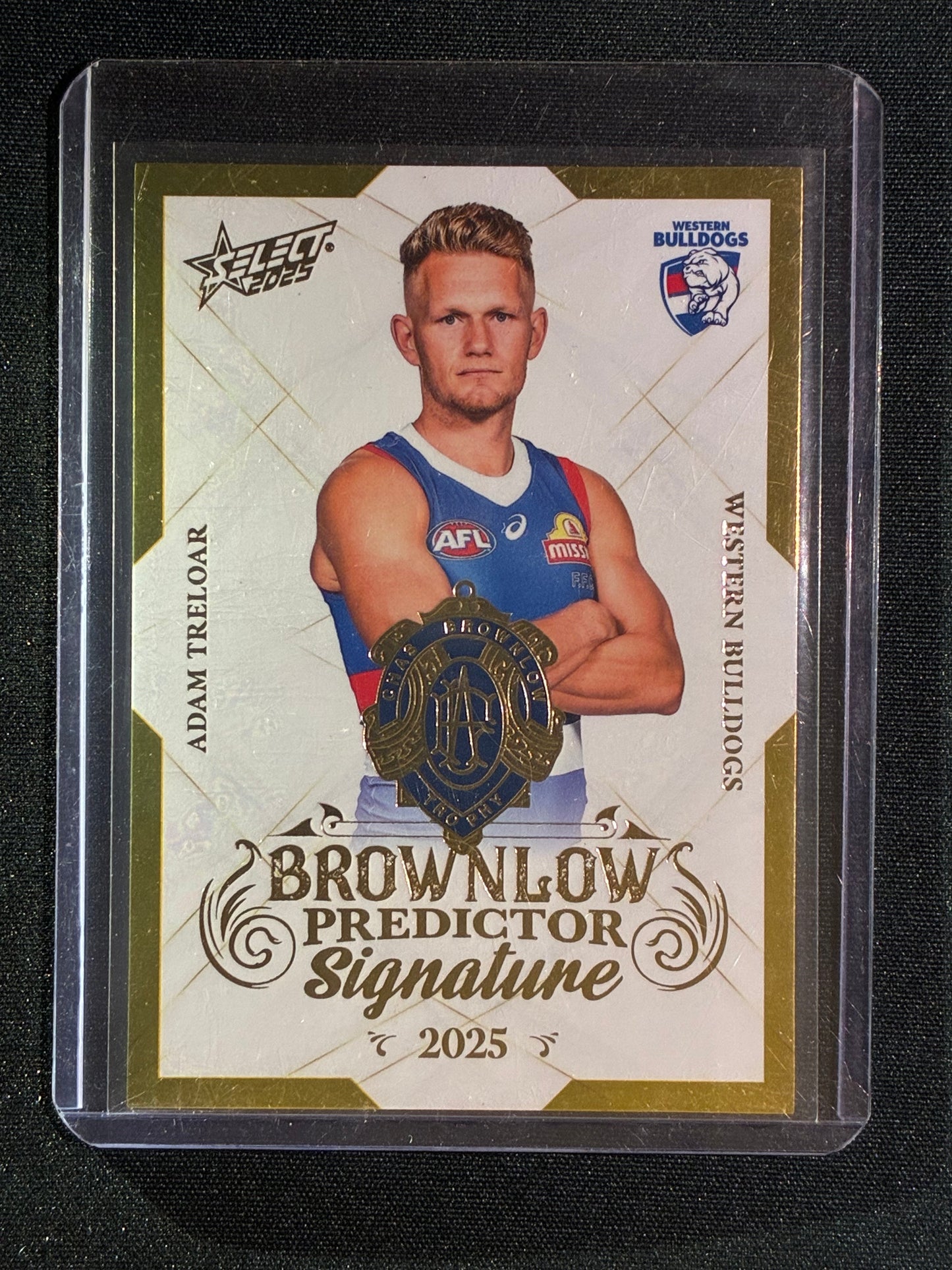2025 Select Footy Stars ADAM TRELOAR Brownlow Predictor Signature Gold 144/220 #89