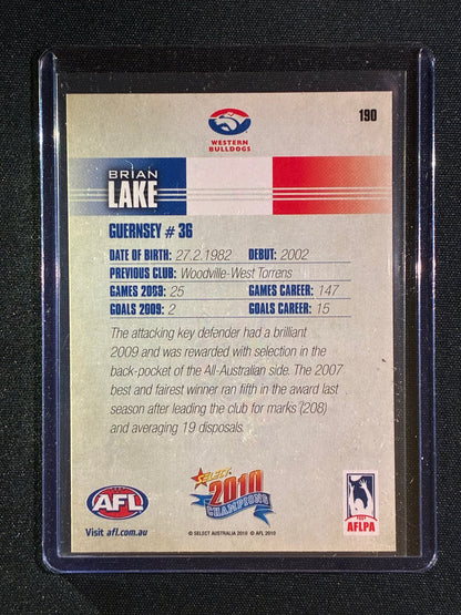 2010 Select Champions BRIAN LAKE Base Signature Auto IP #190