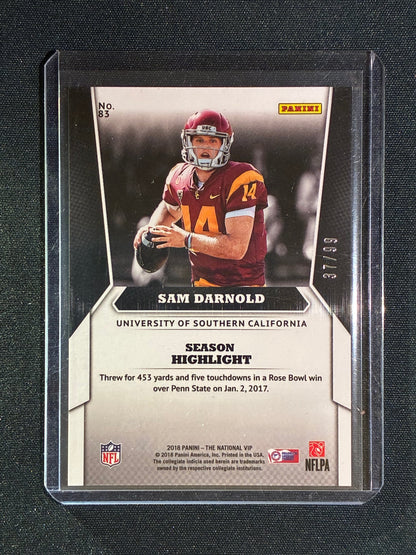 2018 The National VIP SAM DARNOLD Rookie Silver Prizm 37/99 #83