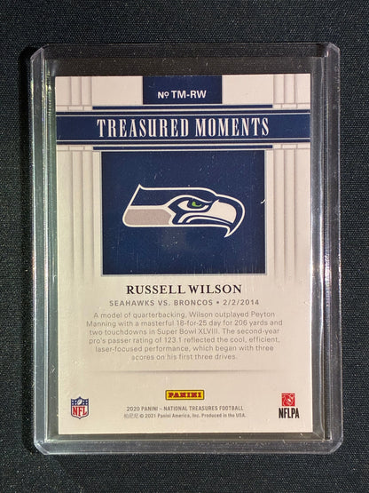 2020 National Treasures RUSSELL WILSON Treasured Moments Silver Super Bowl XLVIII 78/99