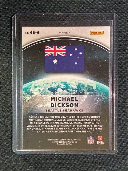 2021 Donruss Optic MICHAEL DICKSON GloBall Holo Silver #6 Australia