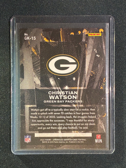 2022 Chronicles CHRISTIAN WATSON Gridiron Kings Rookie Black 8/35 #15