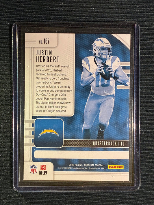 2020 Absolute JUSTIN HERBERT Rookie Silver #167