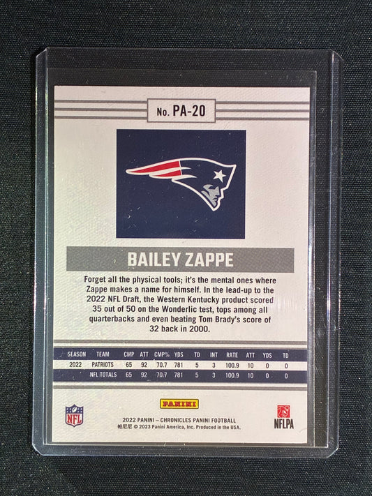 2022 Chronicles BAILEY ZAPPE Panini Base Rookie Black 35/35 #20