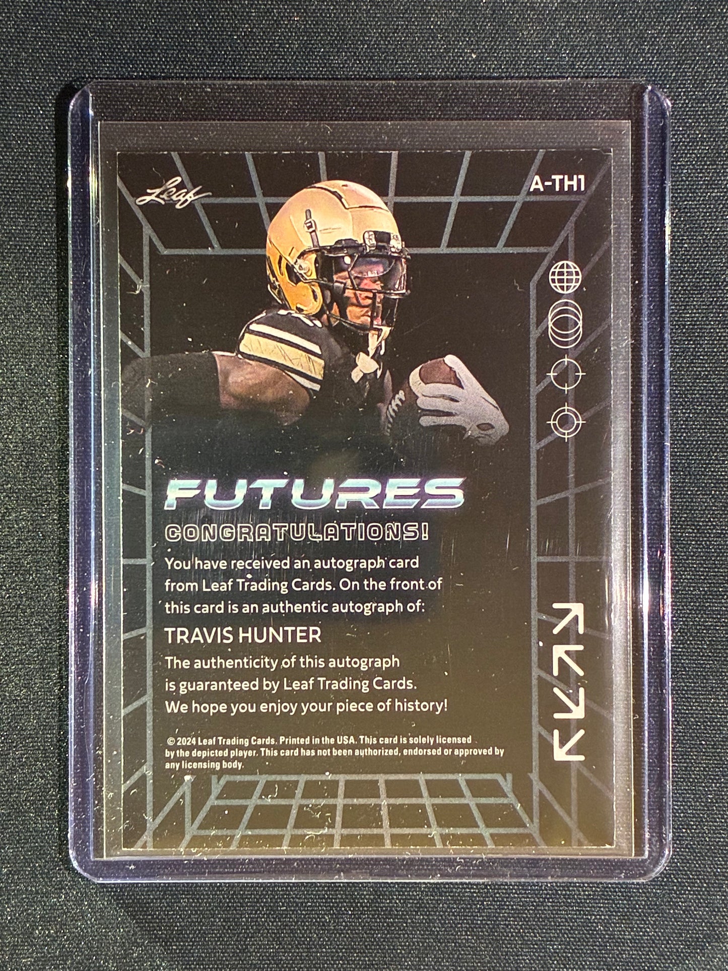 2024 Leaf Futures TRAVIS HUNTER Futures Rookie Auto Green 11/25 #TH1
