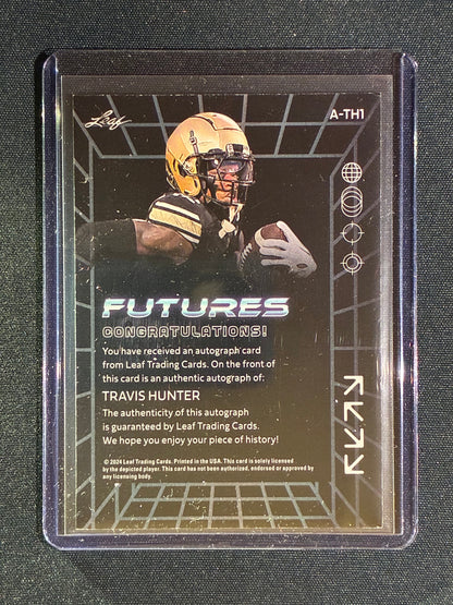 2024 Leaf Futures TRAVIS HUNTER Futures Rookie Auto Green 11/25 #TH1