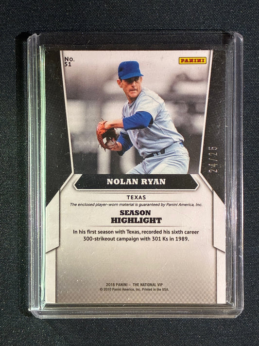 2018 The National VIP NOLAN RYAN Patch Relic Green Stars 24/25 #51