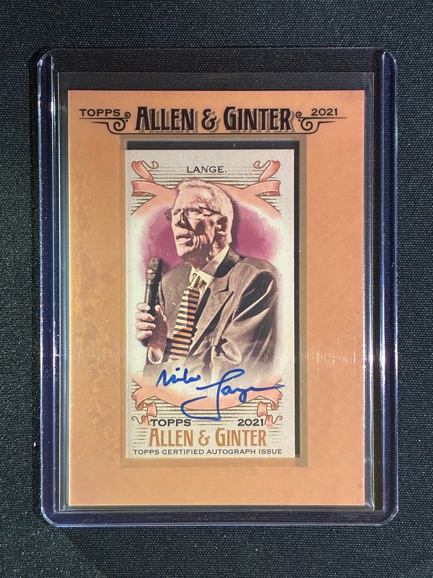 2021 Allen & Ginter MIKE LANGE Framed Auto Star Signature Auto Hockey Announcer #ML RIP