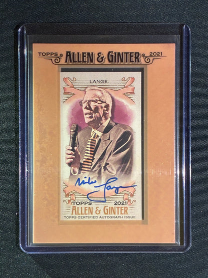 2021 Allen & Ginter MIKE LANGE Framed Auto Star Signature Auto Hockey Announcer #ML RIP
