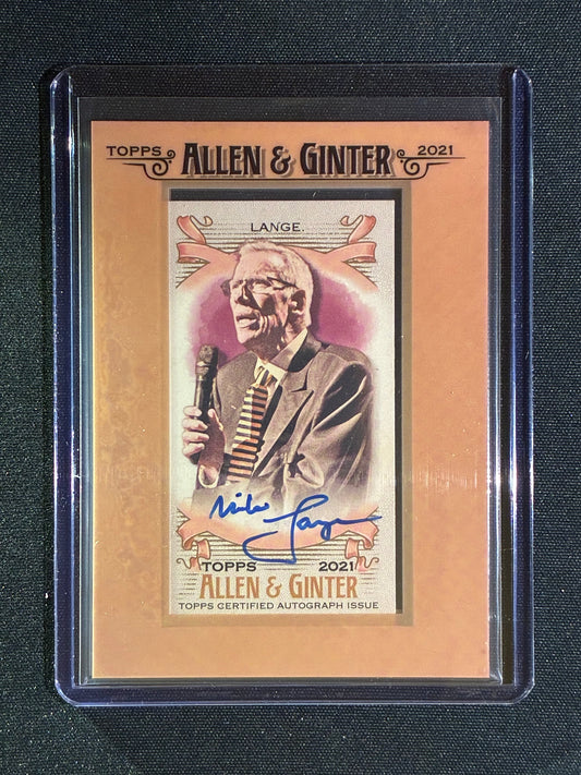 2021 Allen & Ginter MIKE LANGE Framed Auto Star Signature Auto Hockey Announcer #ML RIP