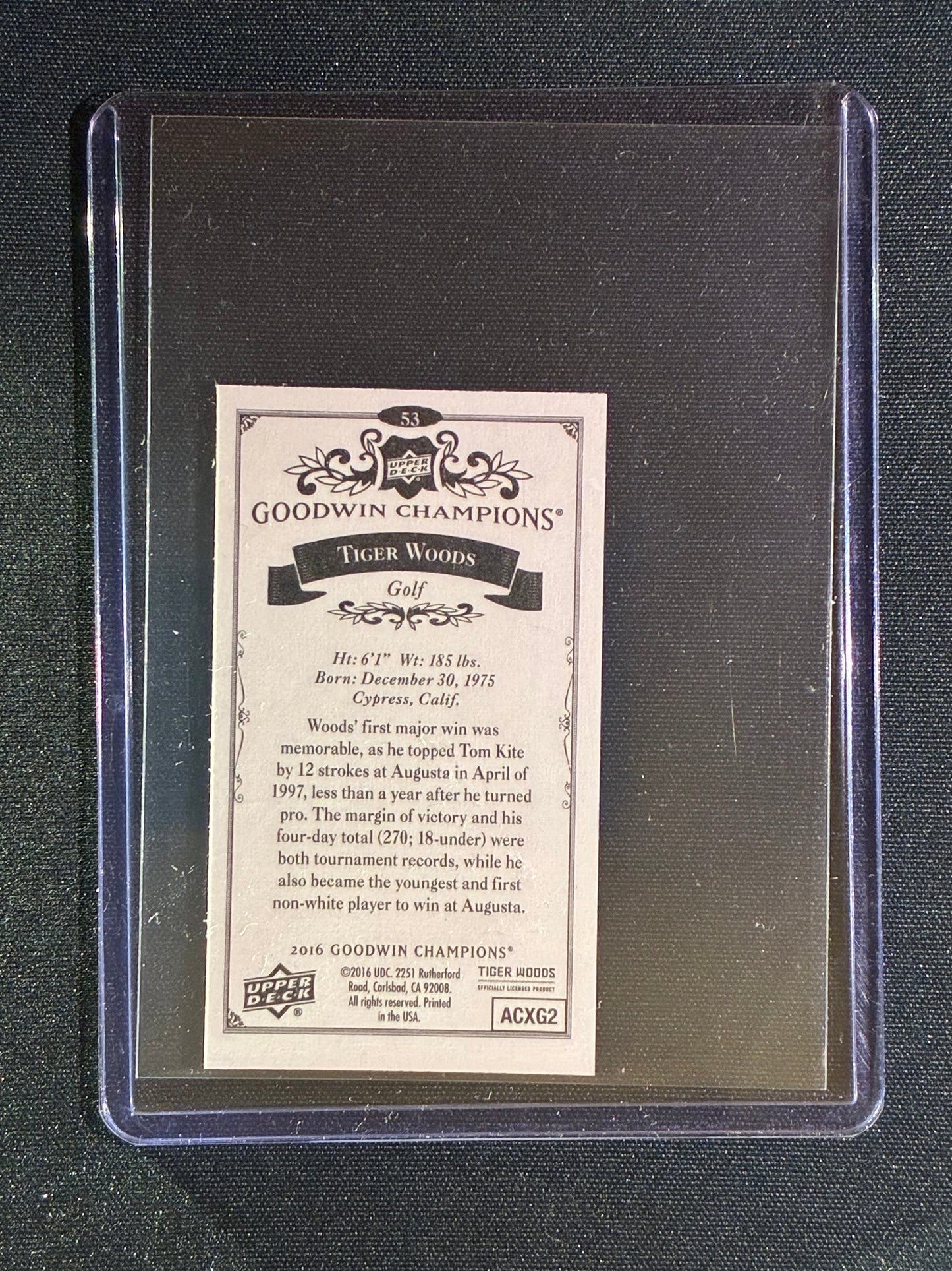 2016 Goodwin Champions TIGER WOODS Mini Gold #53