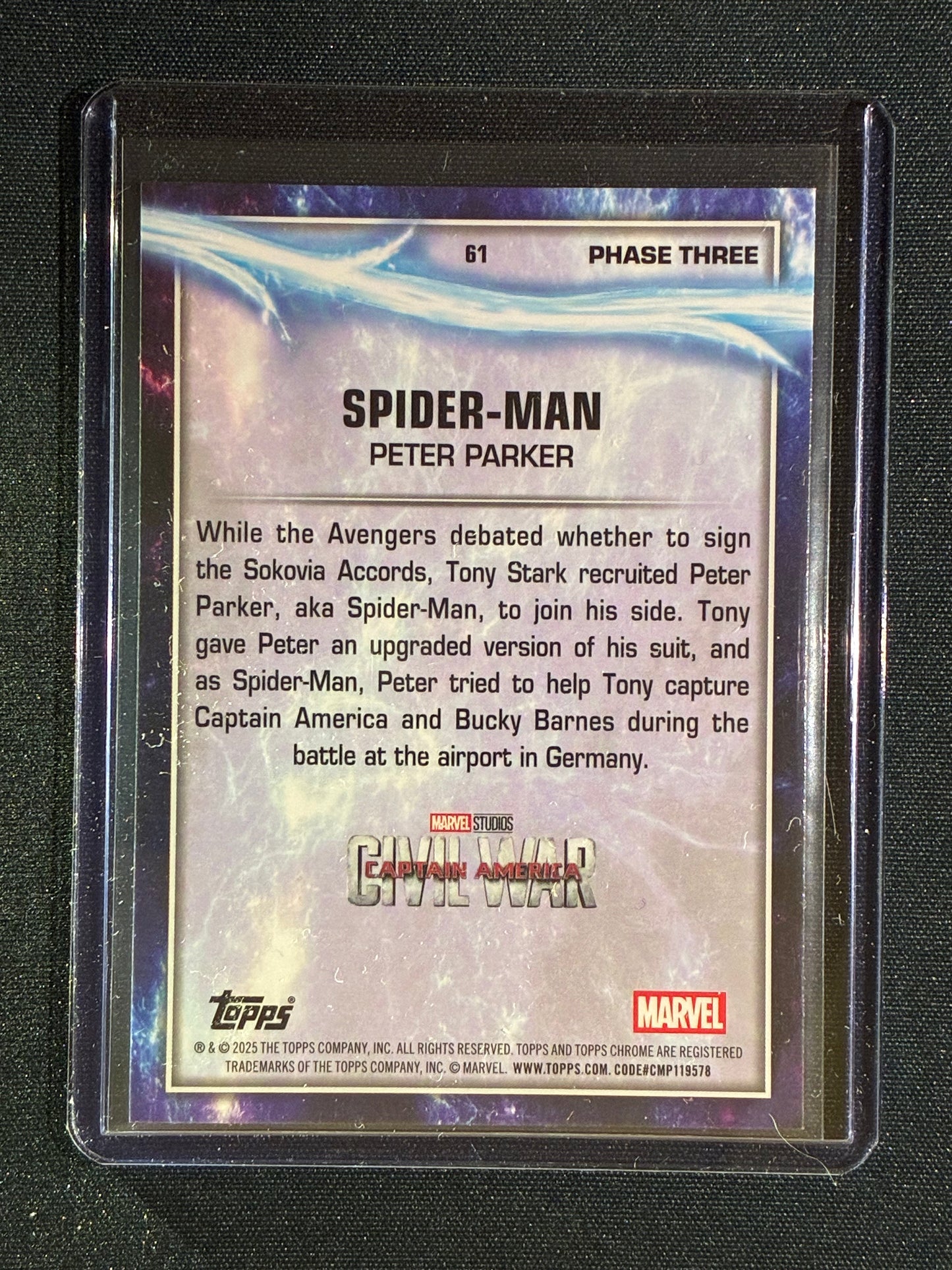 2025 Topps Chrome Marvel PETER PARKER SPIDER-MAN Hyper Prism #61