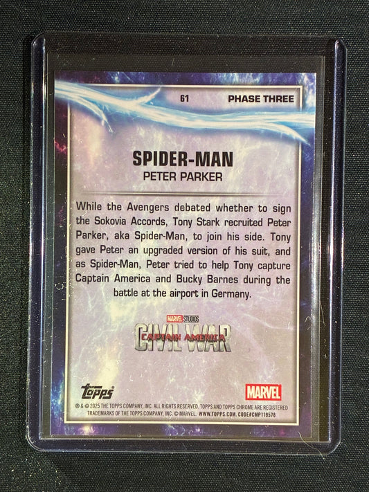 2025 Topps Chrome Marvel PETER PARKER SPIDER-MAN Hyper Prism #61