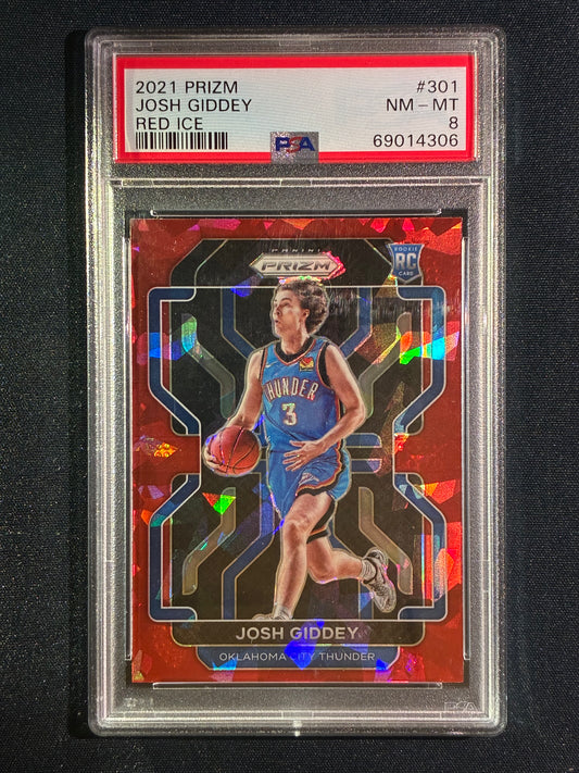 2021-22 Prizm JOSH GIDDEY Rookie Red Ice #301 PSA 8 (306)
