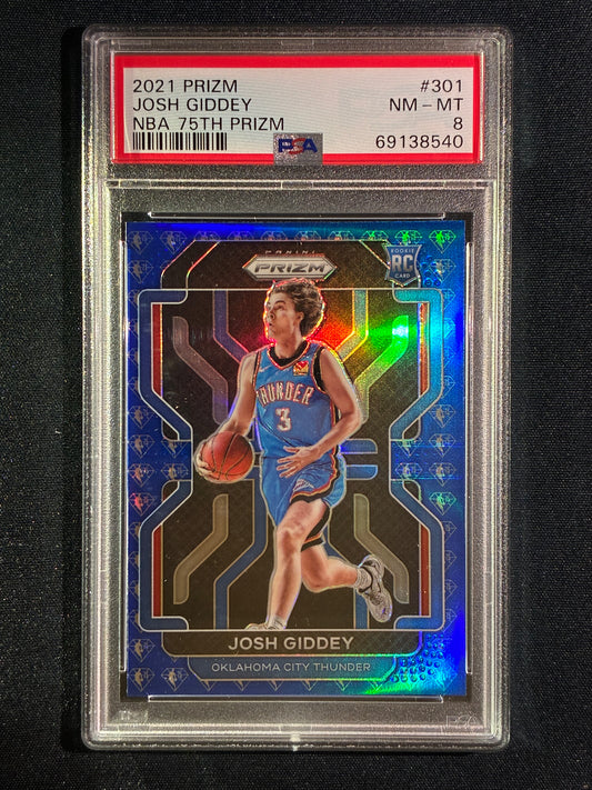 2021-22 Prizm JOSH GIDDEY Rookie NBA 75th Anniversary #301 PSA 8 (540)