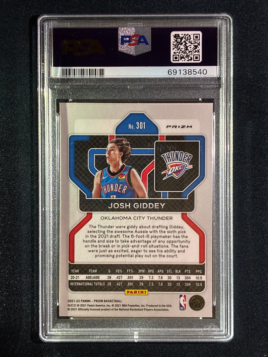 2021-22 Prizm JOSH GIDDEY Rookie NBA 75th Anniversary #301 PSA 8 (540)
