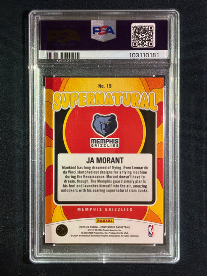 2023-24 Contenders JA MORANT Supernatural Base #19 PSA 9 (181)