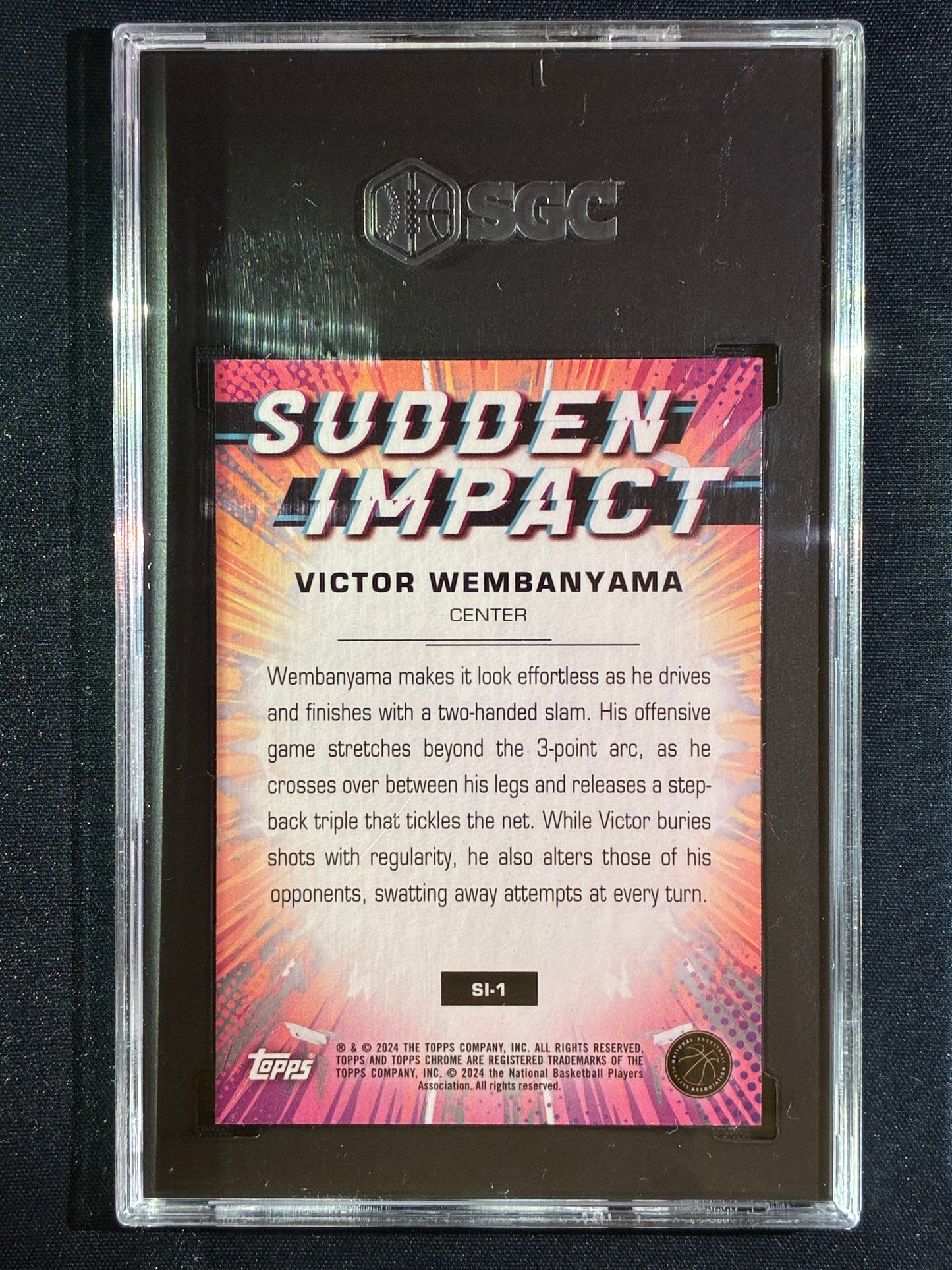 2023-24 Topps Chrome VICTOR WEMBANYAMA Sudden Impact Rookie Refractor #1 SGC 10 (354)