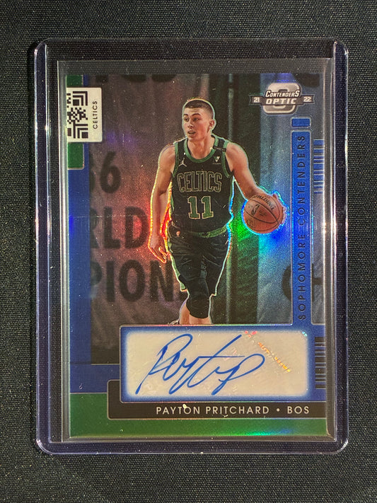 2021-22 Contenders Optic PAYTON PRITCHARD Sophomore Contenders Auto Blue Prizm 71/75