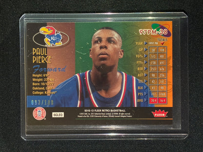 2012-13 Fleer Retro PAUL PIERCE Metal Universe 1997 Precious Metal Gems PMG 93/100