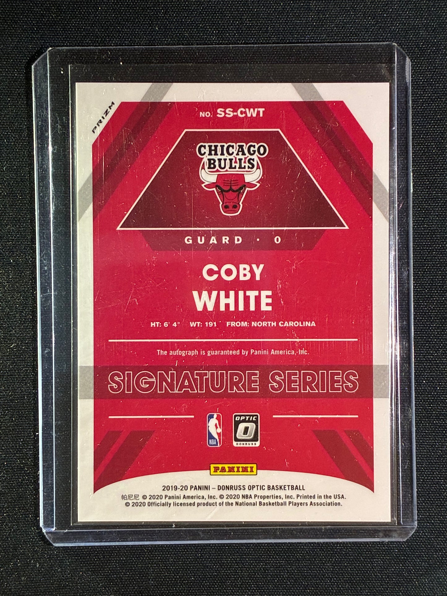 2019-20 Donruss Optic COBY WHITE Signature Series Rookie Auto Choice Red #CWT