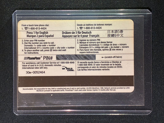 1997 LDDS WorldCom MICHAEL JORDAN 30 Minute PhonePass Card Unscratched Unused
