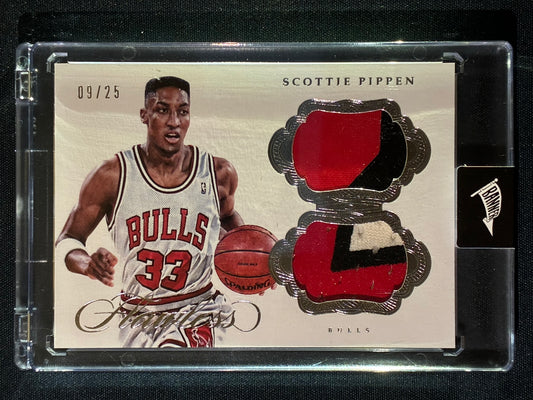 2016-17 Flawless SCOTTIE PIPPEN Dual Patch Silver 9/25 Game Worn