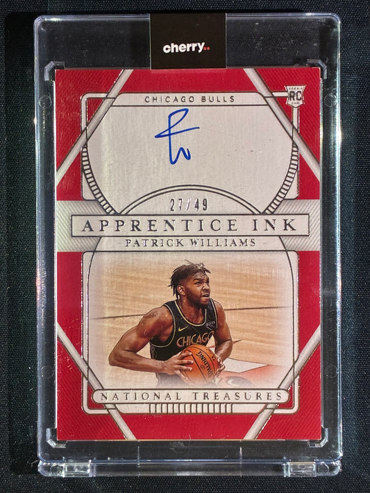 2020-21 National Treasures PATRICK WILLIAMS Apprentic Ink Rookie Auto Silver 27/49
