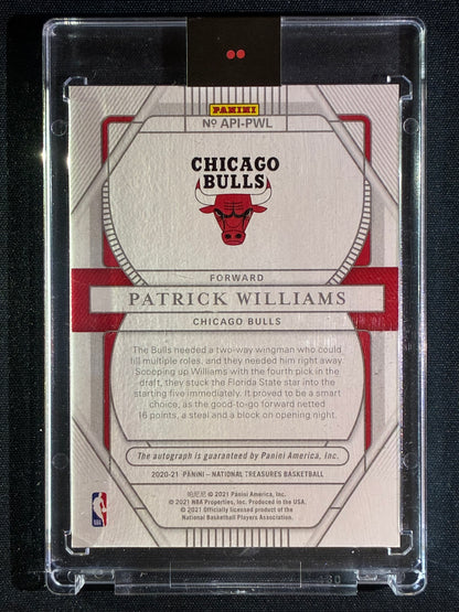 2020-21 National Treasures PATRICK WILLIAMS Apprentic Ink Rookie Auto Silver 27/49