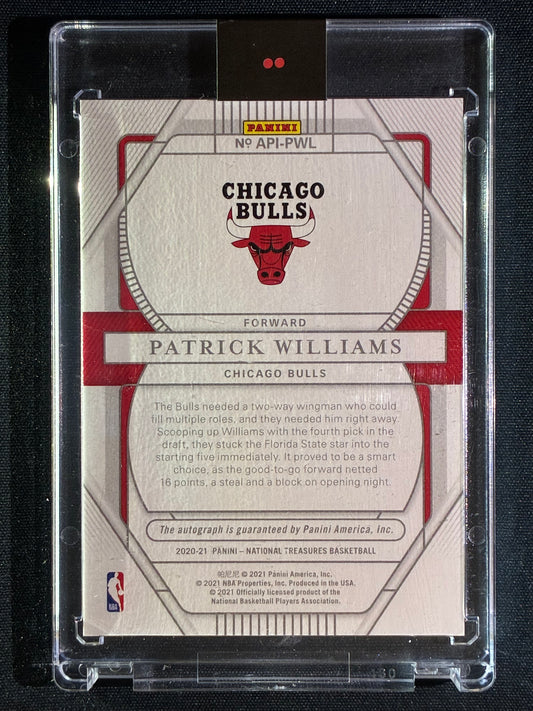2020-21 National Treasures PATRICK WILLIAMS Apprentic Ink Rookie Auto Silver 27/49