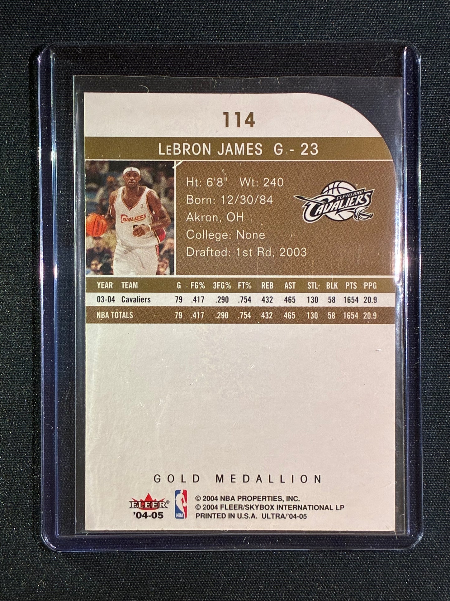2004-05 Fleer Ultra LEBRON JAMES Gold Medallion Die-Cut #114