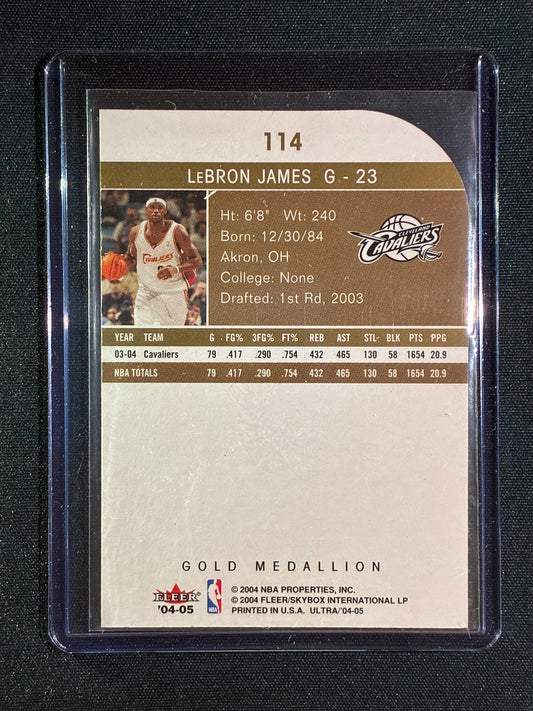 2004-05 Fleer Ultra LEBRON JAMES Gold Medallion Die-Cut #114