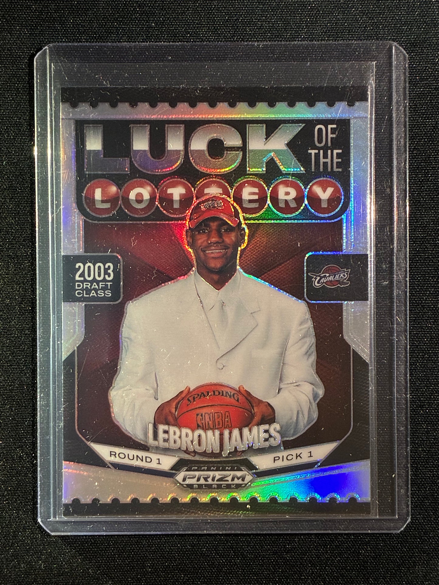 2024-25 Prizm Black LEBRON JAMES Luck of the Lottery Silver Prizm #7