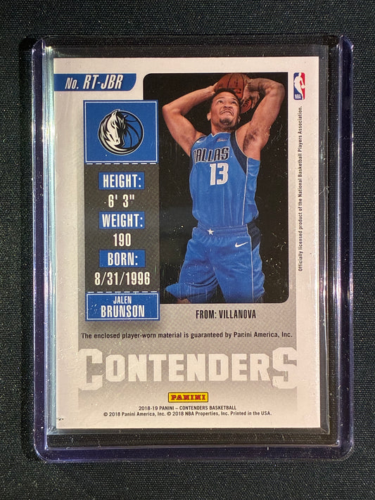 2018-19 Contenders JALEN BRUNSON Rookie Ticket Jersey Relic #JBR