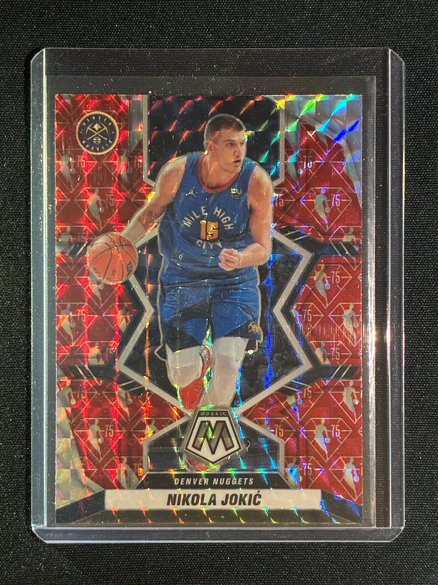 2021-22 Mosaic NIKOLA JOKIC NBA 75th Anniversary Red Mosaic SP #111