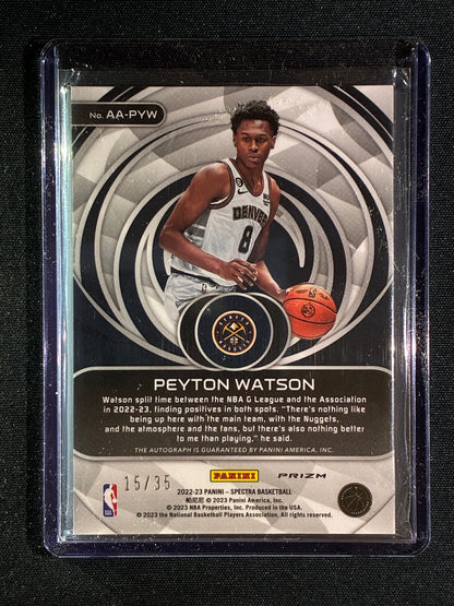 2022-23 Spectra PEYTON WATSON Aspiring Rookie Auto Purple 15/35