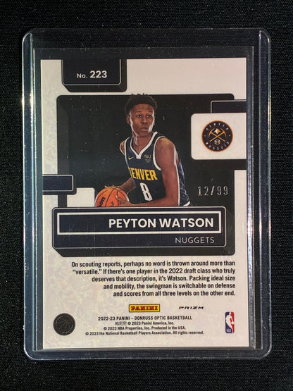 2022-23 Donruss Optic PEYTON WATSON Rated Rookie Red Prizm 12/99 #223