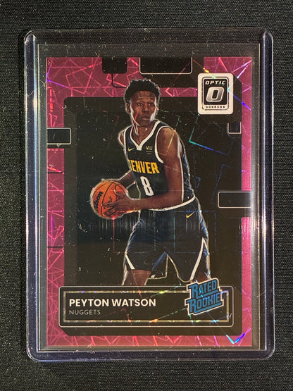 2022-23 Donruss Optic PEYTON WATSON Rated Rookie Pink Velocity 70/79 #223